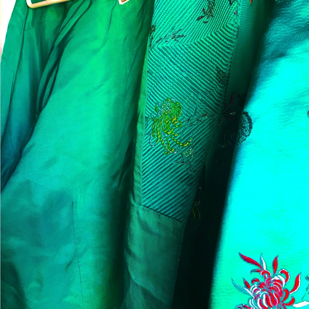 Peony gorgeous robe/trench embroidered flowers. Super Rare. - Picture 4 of 16